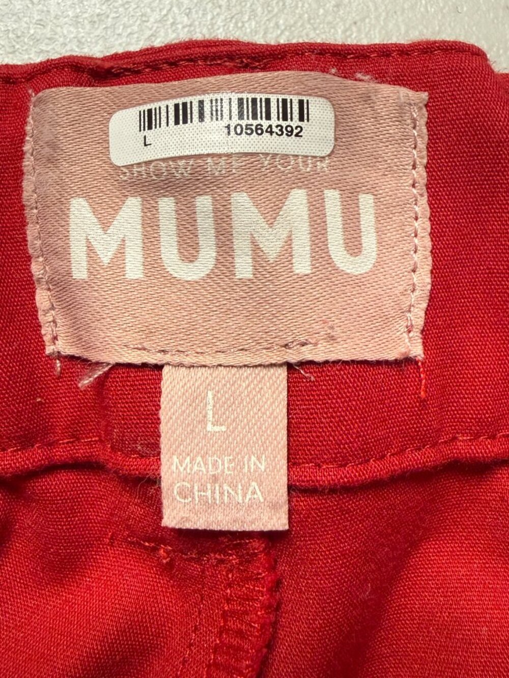 Show Me Your Mumu DJ Cropped Pants Womens Large Red Suiting Wide Leg Belted Boho - Picture 11 of 13